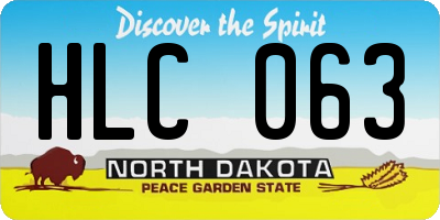 ND license plate HLC063
