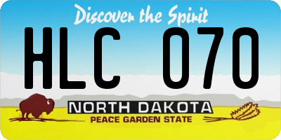 ND license plate HLC070