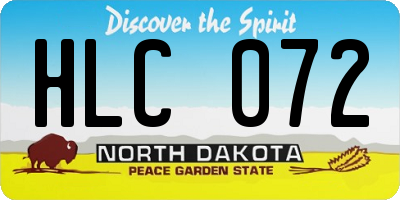 ND license plate HLC072