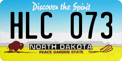 ND license plate HLC073