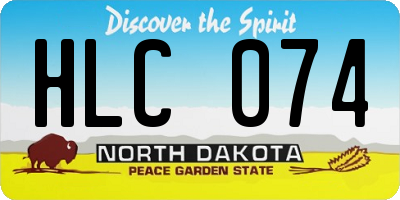 ND license plate HLC074