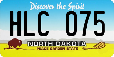 ND license plate HLC075