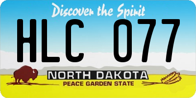 ND license plate HLC077