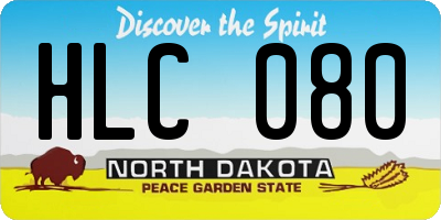 ND license plate HLC080