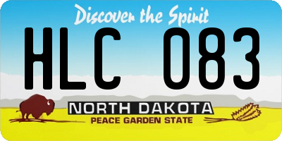 ND license plate HLC083