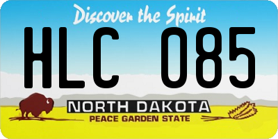 ND license plate HLC085
