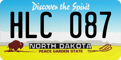 ND license plate HLC087