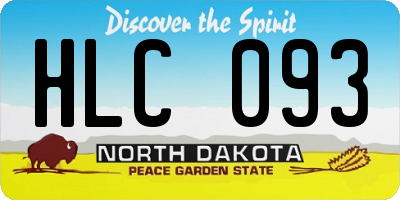 ND license plate HLC093