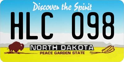 ND license plate HLC098
