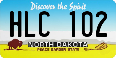 ND license plate HLC102