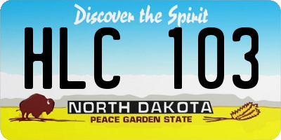 ND license plate HLC103