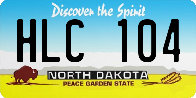 ND license plate HLC104