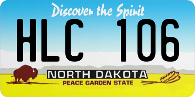 ND license plate HLC106
