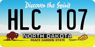 ND license plate HLC107