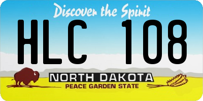 ND license plate HLC108