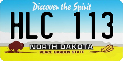 ND license plate HLC113