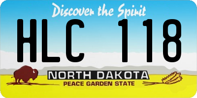 ND license plate HLC118