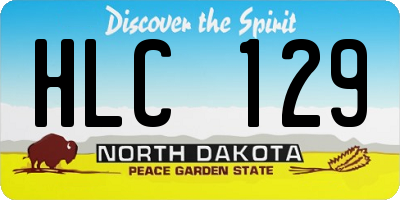 ND license plate HLC129
