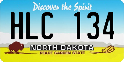 ND license plate HLC134