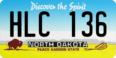 ND license plate HLC136