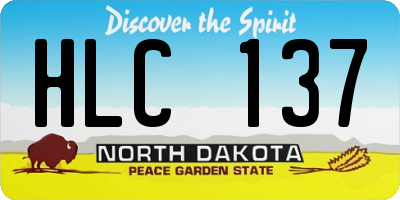 ND license plate HLC137