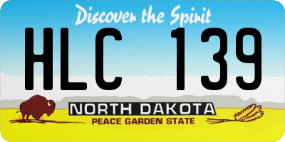 ND license plate HLC139
