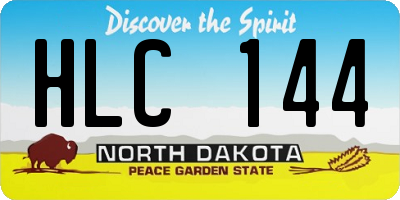 ND license plate HLC144