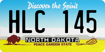 ND license plate HLC145