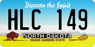 ND license plate HLC149