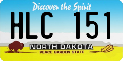 ND license plate HLC151