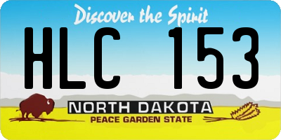 ND license plate HLC153