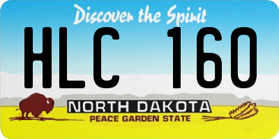 ND license plate HLC160
