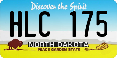 ND license plate HLC175