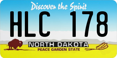 ND license plate HLC178