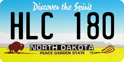 ND license plate HLC180