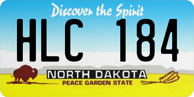 ND license plate HLC184