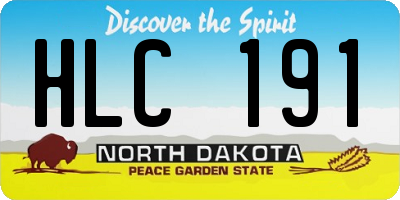 ND license plate HLC191