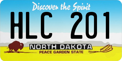 ND license plate HLC201