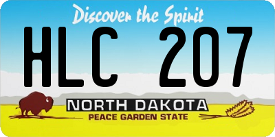 ND license plate HLC207