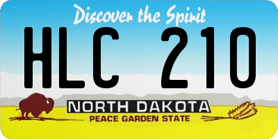 ND license plate HLC210