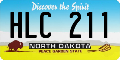 ND license plate HLC211