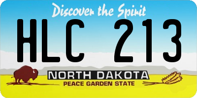 ND license plate HLC213