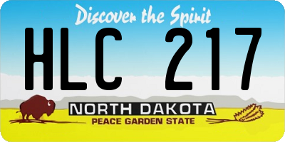 ND license plate HLC217