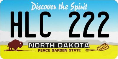 ND license plate HLC222