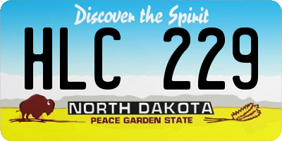 ND license plate HLC229