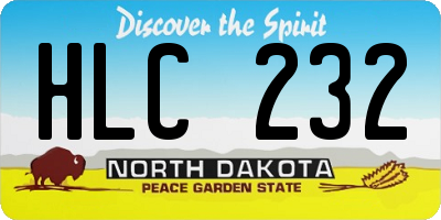 ND license plate HLC232