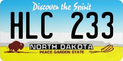 ND license plate HLC233