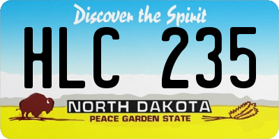 ND license plate HLC235