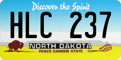 ND license plate HLC237
