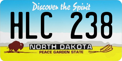 ND license plate HLC238